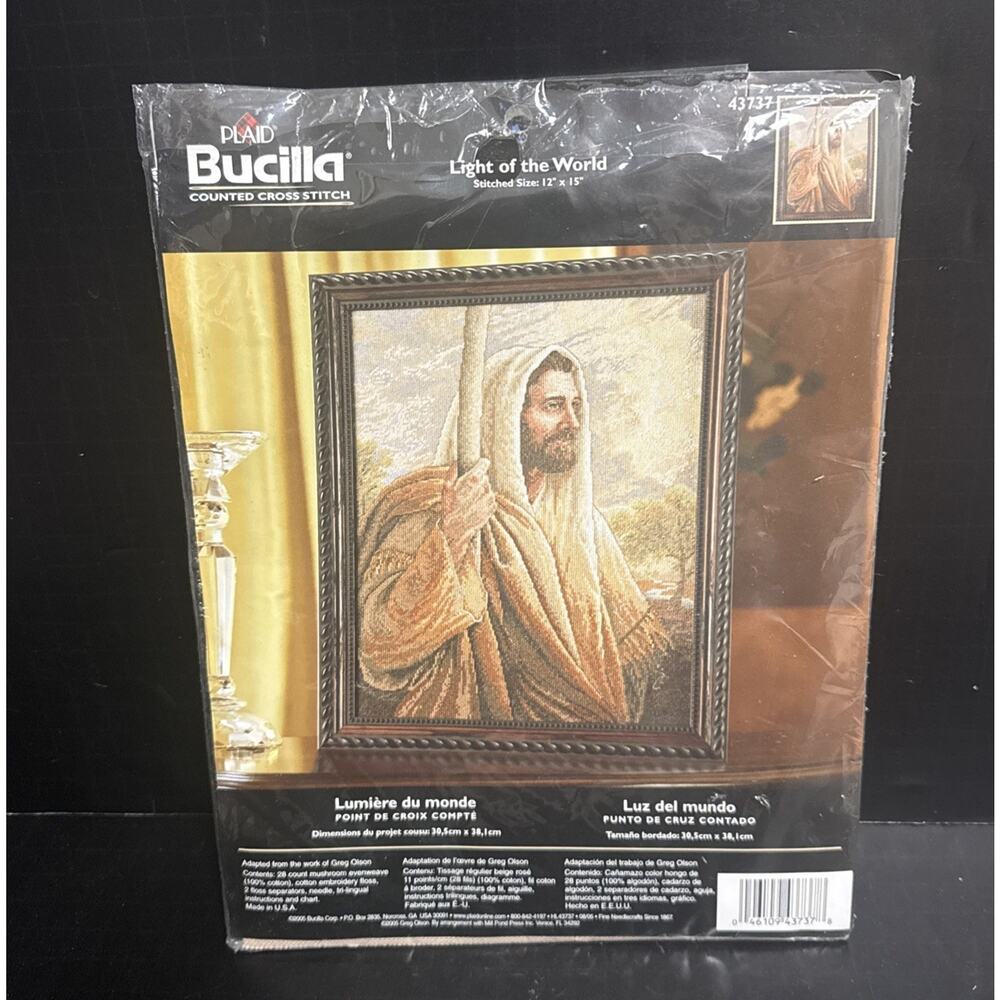 Bucilla Counted Cross Stitch Kit Light Of The World 43737 Jesus Christian